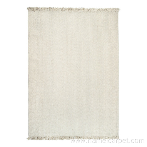 Cream braided Wool area rugs